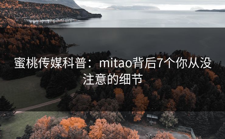 蜜桃传媒科普：mitao背后7个你从没注意的细节