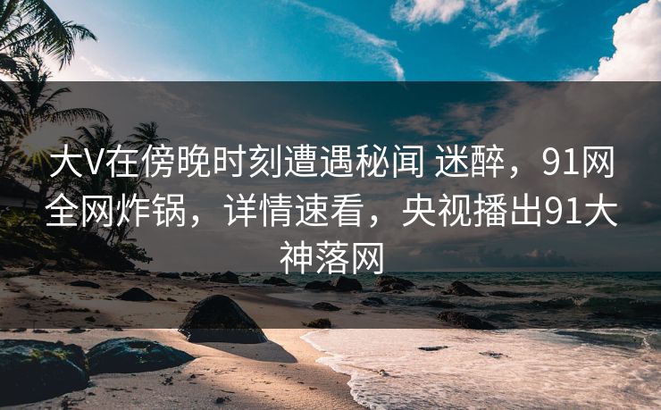 大V在傍晚时刻遭遇秘闻 迷醉，91网全网炸锅，详情速看，央视播出91大神落网